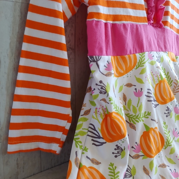 Boutique Fall Holiday Pumpkin Patch Dress Girls Size 7 (3XL) - Picture 4 of 9